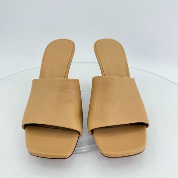 Vince Womens Pia Espadrille Mules Wedge Sandals Tan Brown Leather Size 9 Slides - Picture 7 of 15